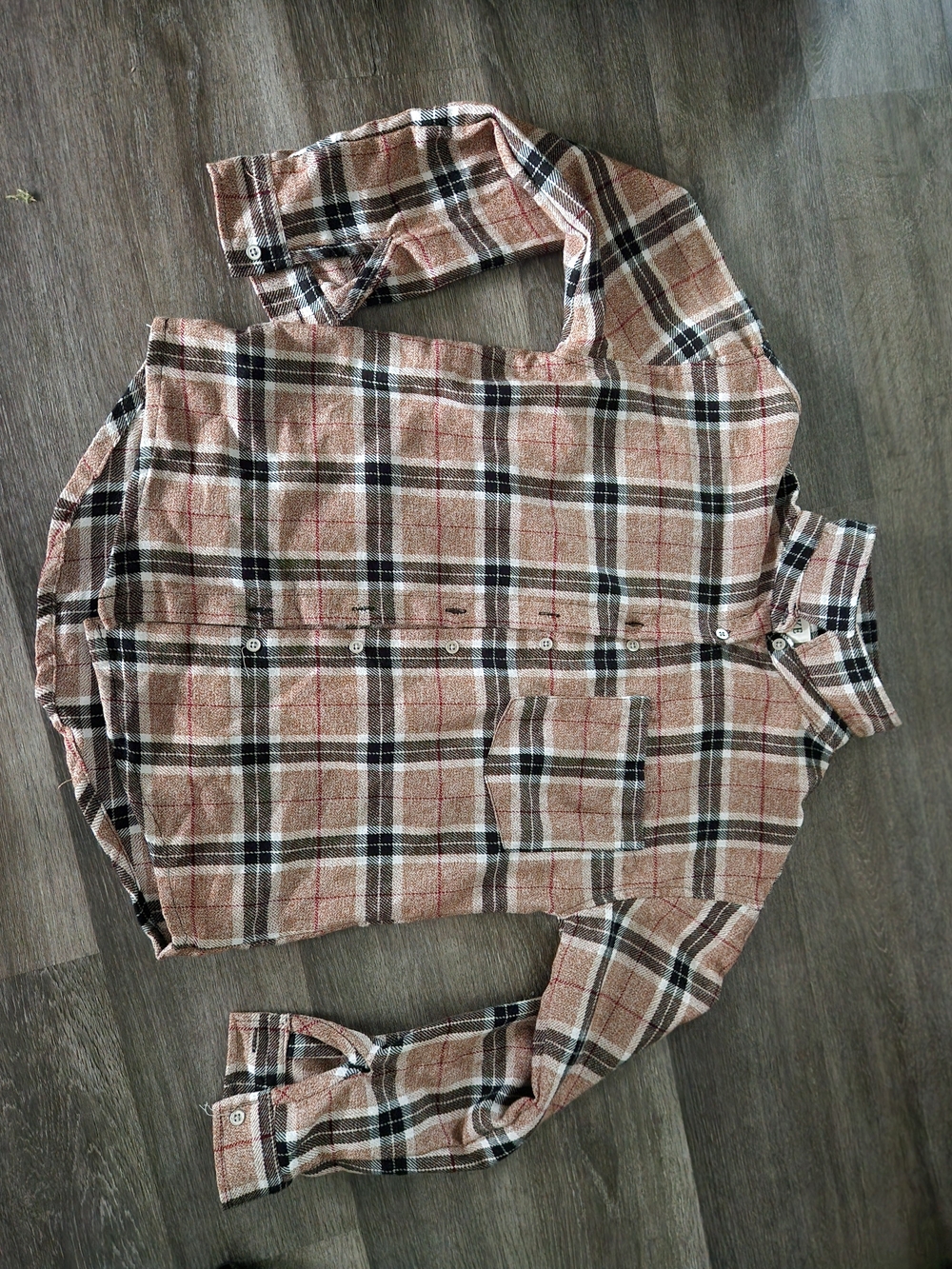 Buckle Women's Brown Plaid Button-Down Shirt Size 8